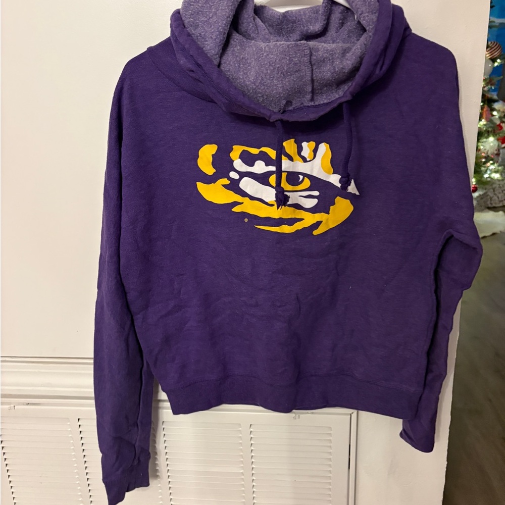 Colosseum Purple and Gold Women's Cowl Neck Sweater